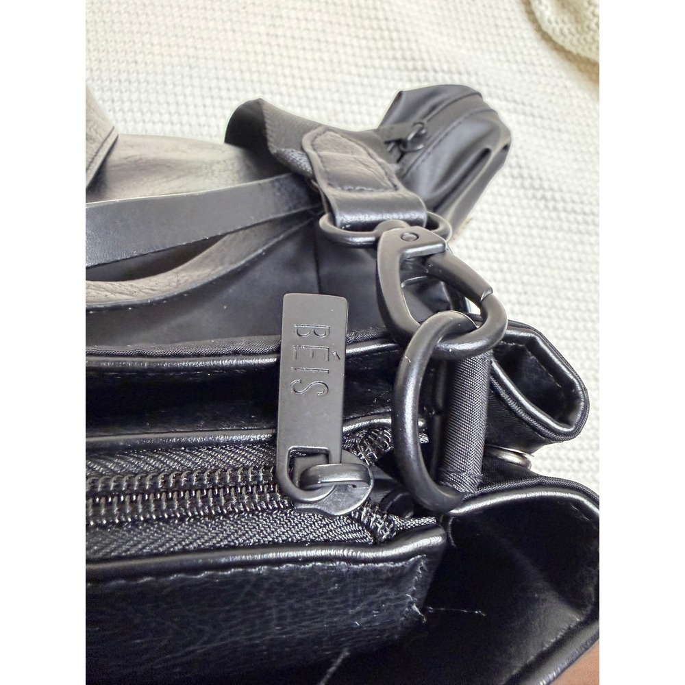 BEIS Diaper Bag Black Nylon Vegan Leather Tote Travel Baby Bag with Accessories - Picture 8 of 8